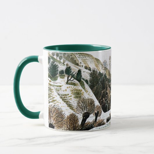 Ravilious - New Year Snow, 素晴らしart マグカップ (左)