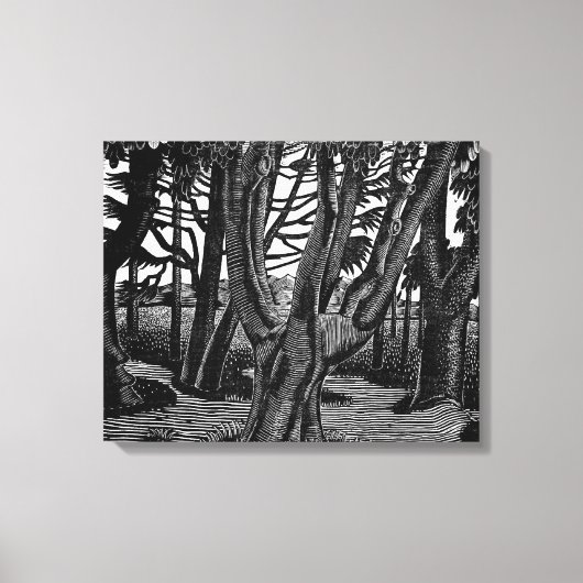 Ravilious - Woodland Outside Florence キャンバスプリント (正面)