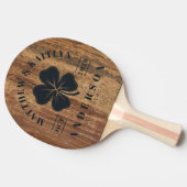 Raw Cedar Wood Irish Lucky Clover Wedding Crest 卓球ラケット (横)