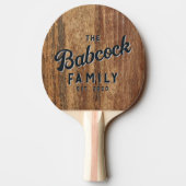 Raw Cedar Wood Retro Family Name & Year 卓球ラケット (裏面)