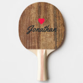 Raw Cedar Wood Vintage Heart Signature 卓球ラケット (正面)