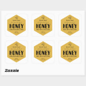 Raw Honey Trendy Beehive Design Jar Label スクエアシール (シート)