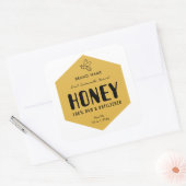 Raw Honey Trendy Beehive Design Jar Label スクエアシール (封筒)