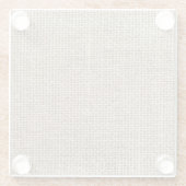 Raw Linen：ナチュラルテクスチャード生地。 ガラスコースター (裏面)