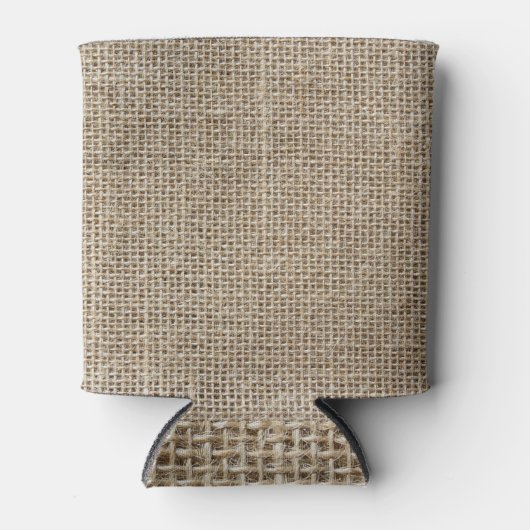 Raw Linen:ナチュラルテクスチャード生地。 缶クーラー (正面)