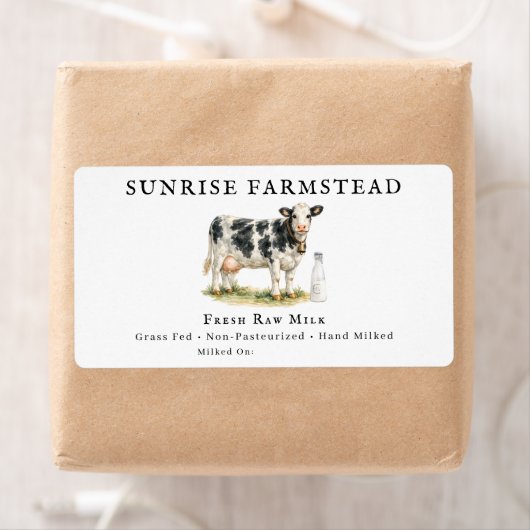 Raw Milk Cow | Farmstead Dairy Custom Label ラベル (インサイチュ)