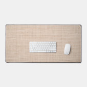  Raw Natural Linen Texture Minimalist Desk Mat デスクマット (キーボード&マウス)