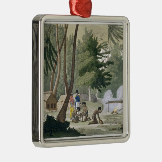 Rawakの島のPapuの種族は、「Leからの20をめっきします メタルオーナメント (右)