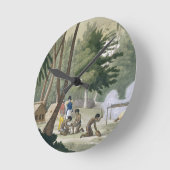 Rawakの島のPapuの種族は、「Leからの20をめっきします ラウンド壁時計 (傾斜)