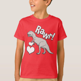 Rawrのティラノサウルス・レックスTのレックスのバレンタインデーは男の子をからかいます Tシャツ