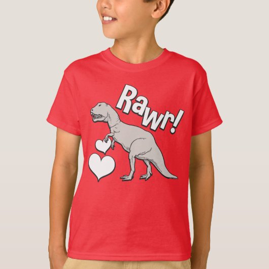 Rawrのティラノサウルス・レックスTのレックスのバレンタインデーは男の子をからかいます Tシャツ (正面)