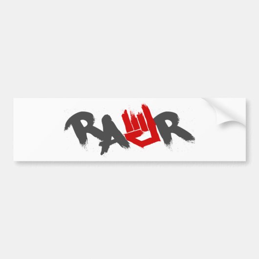 Rawrのロゴ- Emoのゴシック、代わり、グランジな石 バンパーステッカー (正面)