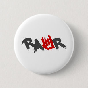 Rawrのロゴ- Emoのゴシック、代わり、グランジな石 缶バッジ