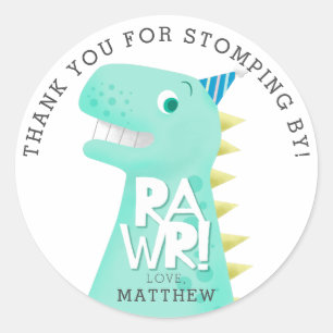 RAWRの恐竜の誕生会は好意感謝していしています ラウンドシール