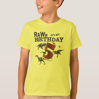 Rawrの恐竜の誕生日のワイシャツ Tシャツ
