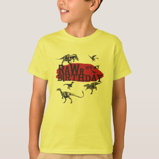 Rawrの恐竜の誕生日のワイシャツ Tシャツ