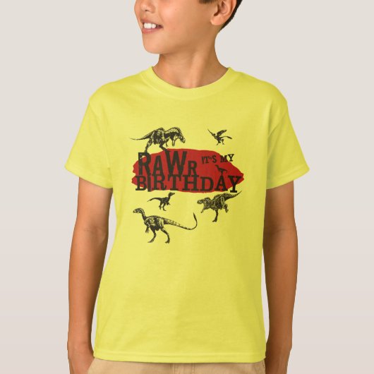 Rawrの恐竜の誕生日のワイシャツ Tシャツ (正面)