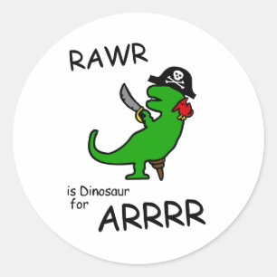RAWRはですARRR (海賊恐竜)のための恐竜 ラウンドシール
