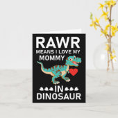 Rawrはママが好きな意味 - 恐竜の母の日 カード (黄色い花)
