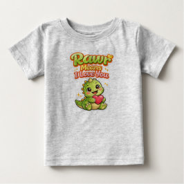 Rawrは愛してるって意味だよ 3-6ヶ月の赤ちゃん用Tシャツ ベビーTシャツ
