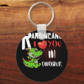 RAWRは私が恐竜のバレンタインデーであなたを愛していることを意味 キーホルダー (正面)