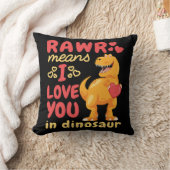Rawrは私が恐竜のバレンタインデーであなたを愛していることを意味 クッション (ブランケット)