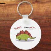 Rawrは私が恐竜ステゴサウルスであなたを愛していることを意味する キーホルダー (正面)