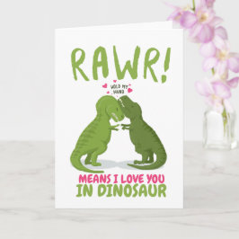 Rawrは私が恐竜バレンタインであなたを愛していることを意味する カード