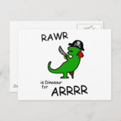RAWRはARRR(海賊恐竜)の恐竜である ポストカード (正面/裏面)