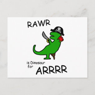 RAWRはARRR(海賊恐竜)の恐竜である ポストカード