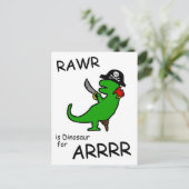 RAWRはARRR（海賊恐竜）の恐竜である ポストカード (スタンド正面)