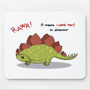 RawrはI愛を恐竜のステゴサウルスの意味します マウスパッド