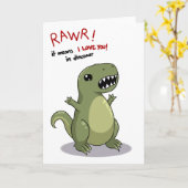 RawrはI愛を恐竜の意味します カード (黄色い花)