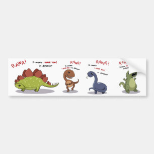 RawrはI愛を恐竜の意味します バンパーステッカー