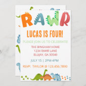 RAWRディノ招待状 招待状 (正面/裏面)