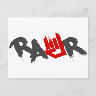Rawrロゴ – Emo、ゴシック、代替品、ロックグランジ、 ポストカード