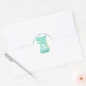 RAWR恐竜の誕生日パーティーありがとう ラウンドシール (封筒)