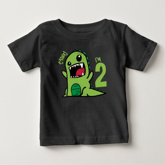 Rawr!オレ2歳、2才 誕生日 恐竜 Tシャツ (正面)