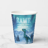 RAWR+オーロラ+恐竜+冬+誕生日  紙コップ (正面)