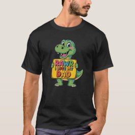 Rawr パパ大好き かわいい恐竜デザイン tシャツ