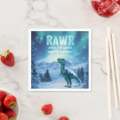 RAWR ライトの下 恐竜 冬の誕生日 スタンダードカクテルナプキン (インサイチュ)