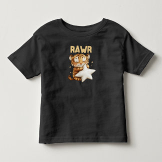 Rawr 虎 星抱っこ トドラーTシャツ