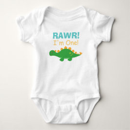 Rawr！赤ちゃんの1歳の誕生日に可愛い恐竜グッズを ベビーボディスーツ
