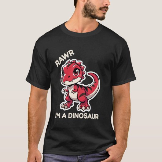 Rawr Iは恐竜の漫画Tレックスの怪物 Tシャツ (正面)