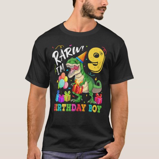 Rawr I M 9誕生日ボーイダノレックス9th誕生日 Tシャツ (正面)