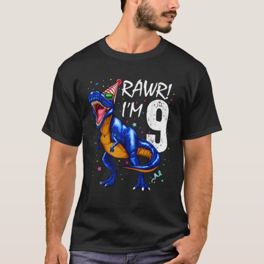 Rawr I m 9 9誕生日恐竜ボーイズ恐竜Gi Tシャツ (正面)