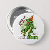 Rawr I'a Dinofour 4th Birthday Dinosale Round Bu 缶バッジ (正面&裏面)