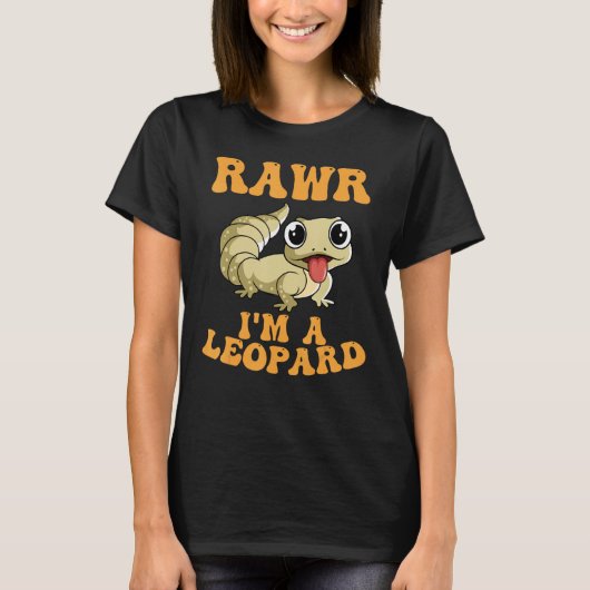 Rawr I'a Leopard Gecko Lizard Reptile lover Tシャツ (正面)