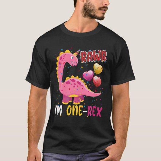 Rawr I'm 1レックスおもしろい1歳レックス Tシャツ (正面)