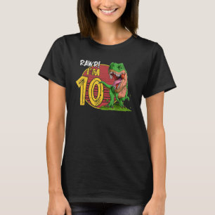 Rawr I'm 10 10誕生日レックス恐竜パーティーB Tシャツ